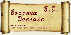 Borjana Dačević vizit kartica